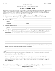 Notice of Protest - Idaho