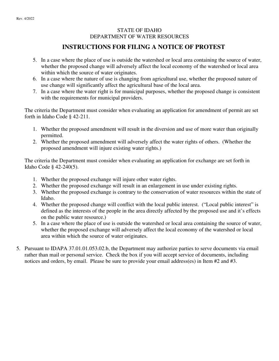Notice of Protest - Idaho, Page 3