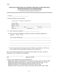 Form 42-39-3 Notice of Completion of Construction for an Injection Well - Idaho