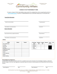 Change of Utility Responsibility Form - Georgia (United States), Page 2