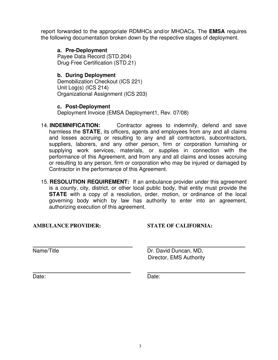 Ambulance Strike Time Memorandum of Understanding - California, Page 3