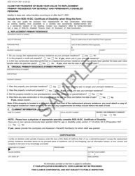 Document preview: Form BOE-19-D Claim for Transfer of Base Year Value to Replacement Primary Residence for Severely and Permanently Disabled Persons - Sample - California