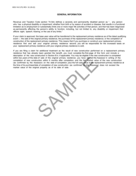Form BOE-19-D Claim for Transfer of Base Year Value to Replacement Primary Residence for Severely and Permanently Disabled Persons - Sample - California, Page 3