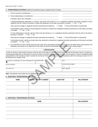Form BOE-58-AH Claim for Reassessment Exclusion for Transfer Between Parent and Child - Sample - California, Page 2
