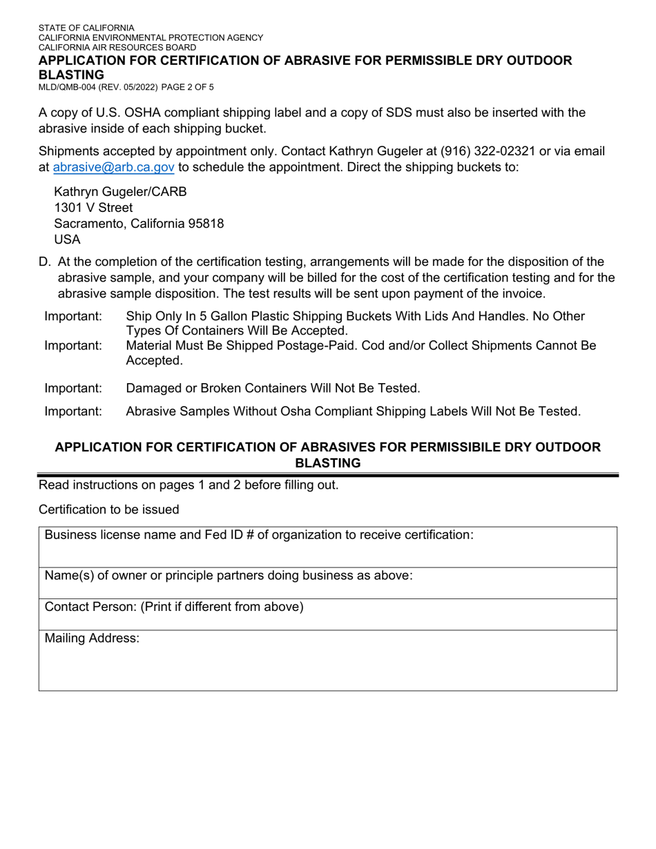 Form MLD/QMB004 Fill Out, Sign Online and Download Fillable PDF