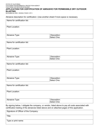 Form MLD/QMB-004 Application for Certification of Abrasive for Permissible Dry Outdoor Blasting - California, Page 3