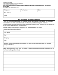 Form MLD/QMB-004 Application for Certification of Abrasive for Permissible Dry Outdoor Blasting - California, Page 4
