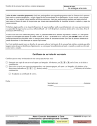 Formulario FW-005-GC Aviso: Exencion De Cuotas De La Corte - California (Spanish), Page 2