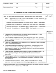 Form 37M-300 Supervision Agreement Between the Supervisor and Supervisee (For Supervisory Relationships That Began on or After January 1, 2022) - California, Page 2