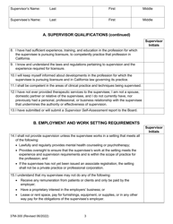Form 37M-300 Supervision Agreement Between the Supervisor and Supervisee (For Supervisory Relationships That Began on or After January 1, 2022) - California, Page 3