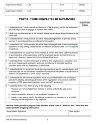 Form 37M-300 Supervision Agreement Between the Supervisor and Supervisee (For Supervisory Relationships That Began on or After January 1, 2022) - California, Page 6