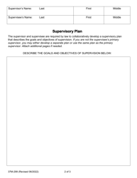 Form 37M-299 Supervisory Plan for Lmft Supervisees (For Supervisory Relationships That Began Prior to January 1, 2022 and Continued Past January 1, 2022) - California, Page 2