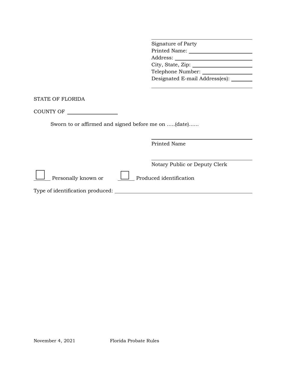 Florida Petition for Injunction for Protection Against Exploitation of