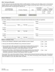 Form LPC416 (IL532-2005) Landfill Operator Certification Application - Illinois, Page 3