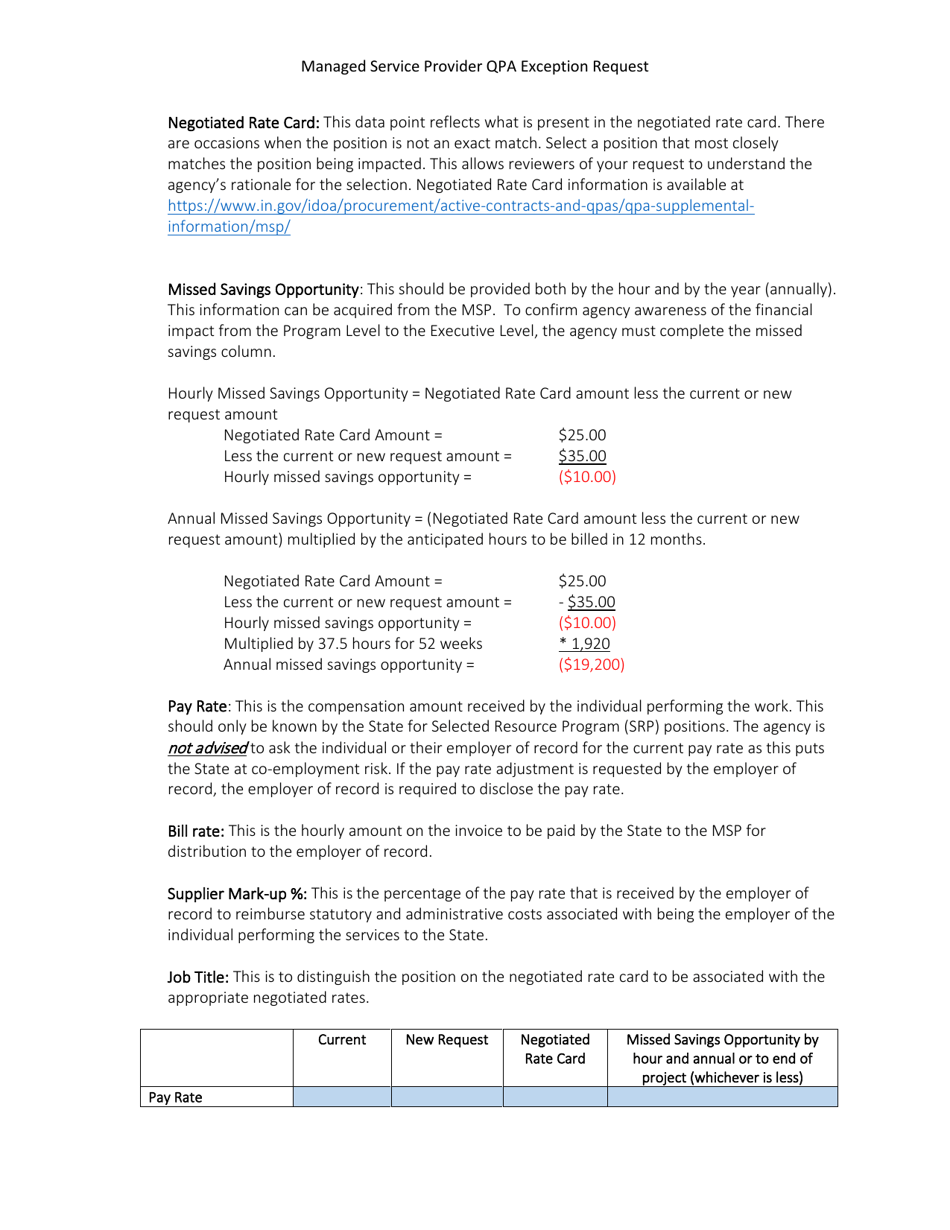 Managed Service Provider Qpa Exception Request - Indiana, Page 3