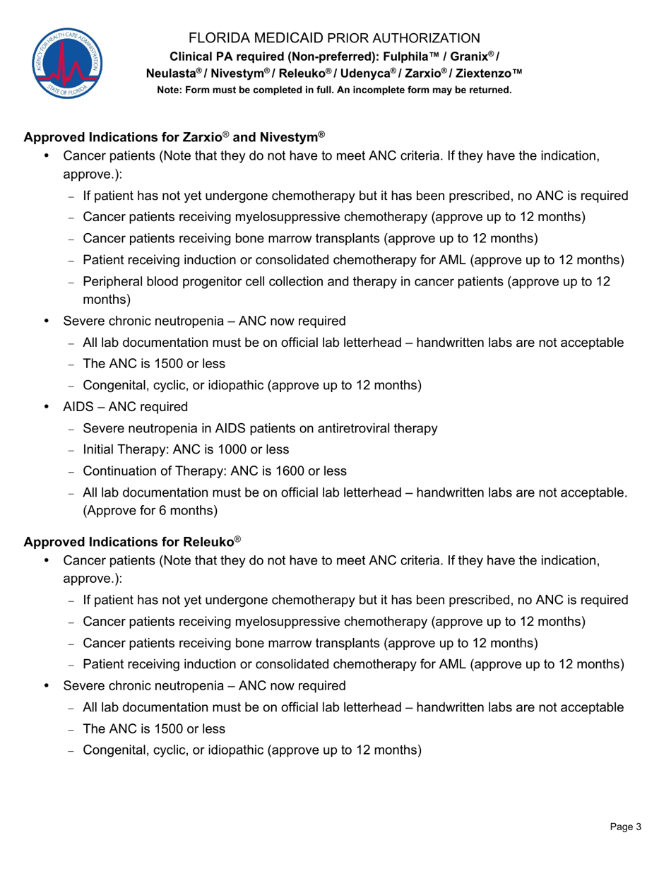 Florida Florida Medicaid Prior Authorization Colony Stimulating Factors Fill Out Sign 0348