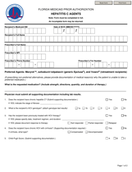 Document preview: Medicaid Hepatitis C Agents Prior Authorization Form - Florida