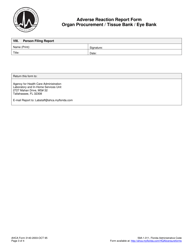 AHCA Form 3140-2003 Adverse Reaction Report Form - Organ Procurement/Tissue Bank/Eye Bank - Florida, Page 3