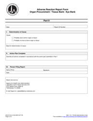 AHCA Form 3140-2003 Adverse Reaction Report Form - Organ Procurement/Tissue Bank/Eye Bank - Florida, Page 4