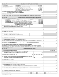 State Form 20313 License Application - Indiana, Page 2