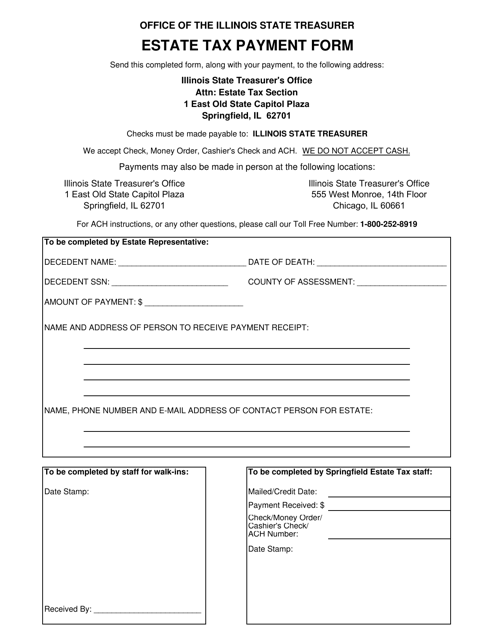 Illinois Estate Tax Payment Form Download Fillable PDF Templateroller