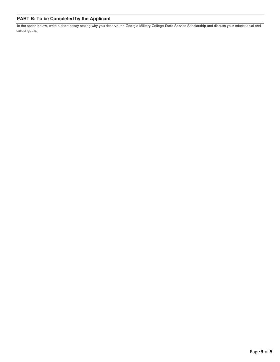 Application Form - Georgia Military College Scholarship (Loan) Program - Georgia (United States), Page 3