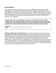 Form 11R-49 Application for Military Inactive Status - California, Page 2