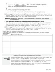 Form N5 Notice to End Your Tenancy for Interfering With Others, Damage or Overcrowding - Ontario, Canada, Page 2