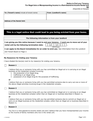 Document preview: Form N6 Notice to End Your Tenancy for Illegal Acts or Misrepresenting Income in a Rent-Geared-To-Income Rental Unit - Ontario, Canada