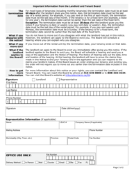 Form N8 Notice to End Your Tenancy at the End of the Term - Ontario, Canada, Page 2