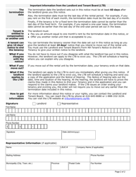 Form N12 Notice to End Your Tenancy Because the Landlord, a Purchaser or a Family Member Requires the Rental Unit - Ontario, Canada, Page 2