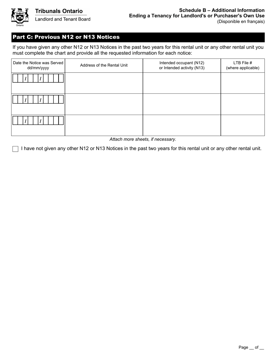 Form L2 Application to End a Tenancy and Evict a Tenant or Collect Money - Ontario, Canada, Page 13