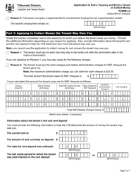Form L2 Application to End a Tenancy and Evict a Tenant or Collect Money - Ontario, Canada, Page 6