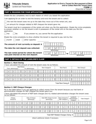 Form L1 Application to Evict a Tenant for Non-payment of Rent and to Collect Rent the Tenant Owes - Ontario, Canada, Page 6