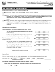 Form L4 Landlord&#039;s Application to End a Tenancy and Evict a Tenant - Tenant Failed to Meet Conditions of a Settlement or Order - Ontario, Canada, Page 4