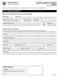 Form L6 Application for Review of a Work Order About Provincial Maintenance Standards - Ontario, Canada, Page 2