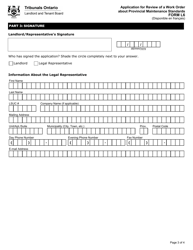 Form L6 Application for Review of a Work Order About Provincial Maintenance Standards - Ontario, Canada, Page 4