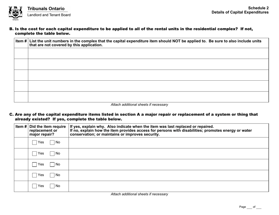 Form L5 Application for a Rent Increase Above the Guideline - Ontario, Canada, Page 10