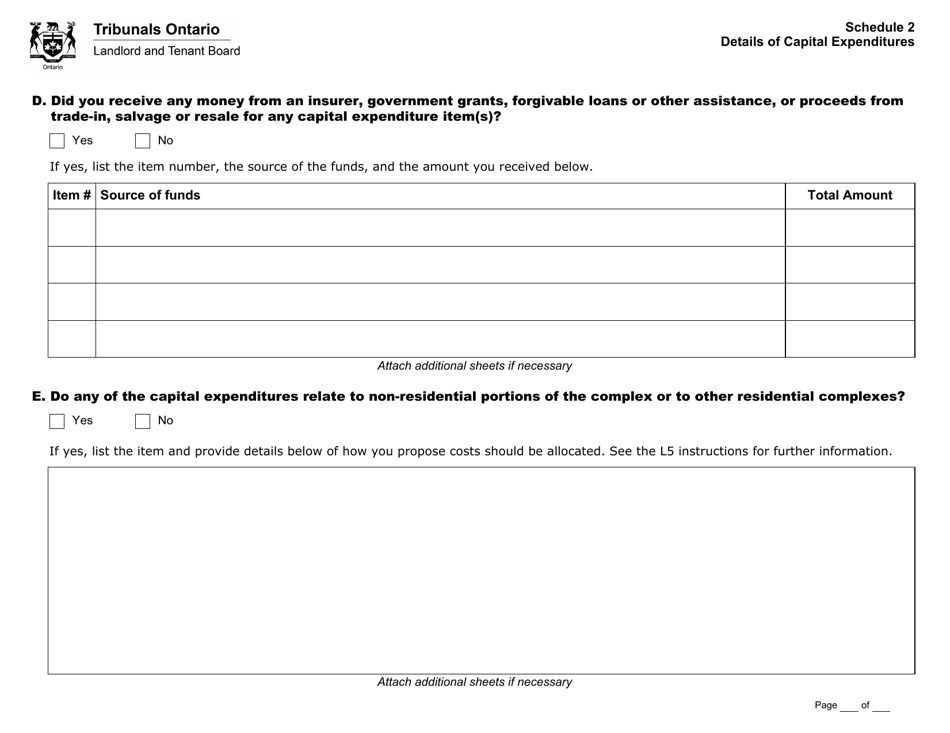 Form L5 Application for a Rent Increase Above the Guideline - Ontario, Canada, Page 11