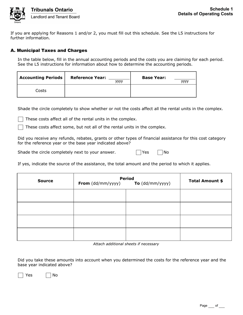Form L5 Application for a Rent Increase Above the Guideline - Ontario, Canada, Page 6
