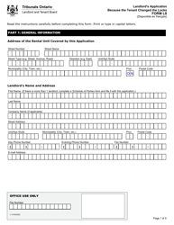 Form L8 Landlord&#039;s Application Because the Tenant Changed the Locks - Ontario, Canada, Page 2