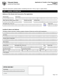 Form L7 Application to Transfer a Care Home Tenant - Ontario, Canada, Page 2