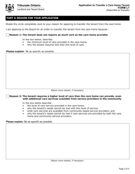 Form L7 Application to Transfer a Care Home Tenant - Ontario, Canada, Page 4