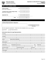 Form L9 Application to Collect Rent the Tenant Owes - Ontario, Canada, Page 7