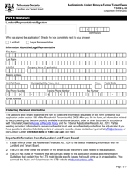 Form L10 Application to Collect Money a Former Tenant Owes - Ontario, Canada, Page 10
