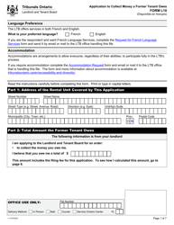 Form L10 Application to Collect Money a Former Tenant Owes - Ontario, Canada, Page 4