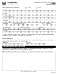 Form A1 Application About Whether the Act Applies - Ontario, Canada, Page 3