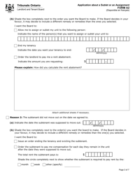 Form A2 Application About a Sublet or an Assignment - Ontario, Canada, Page 4