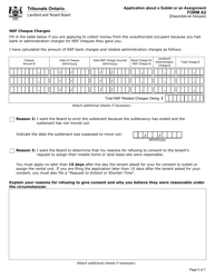 Form A2 Application About a Sublet or an Assignment - Ontario, Canada, Page 6