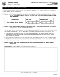 Form A4 Application to Vary the Amount of a Rent Reduction - Ontario, Canada, Page 4
